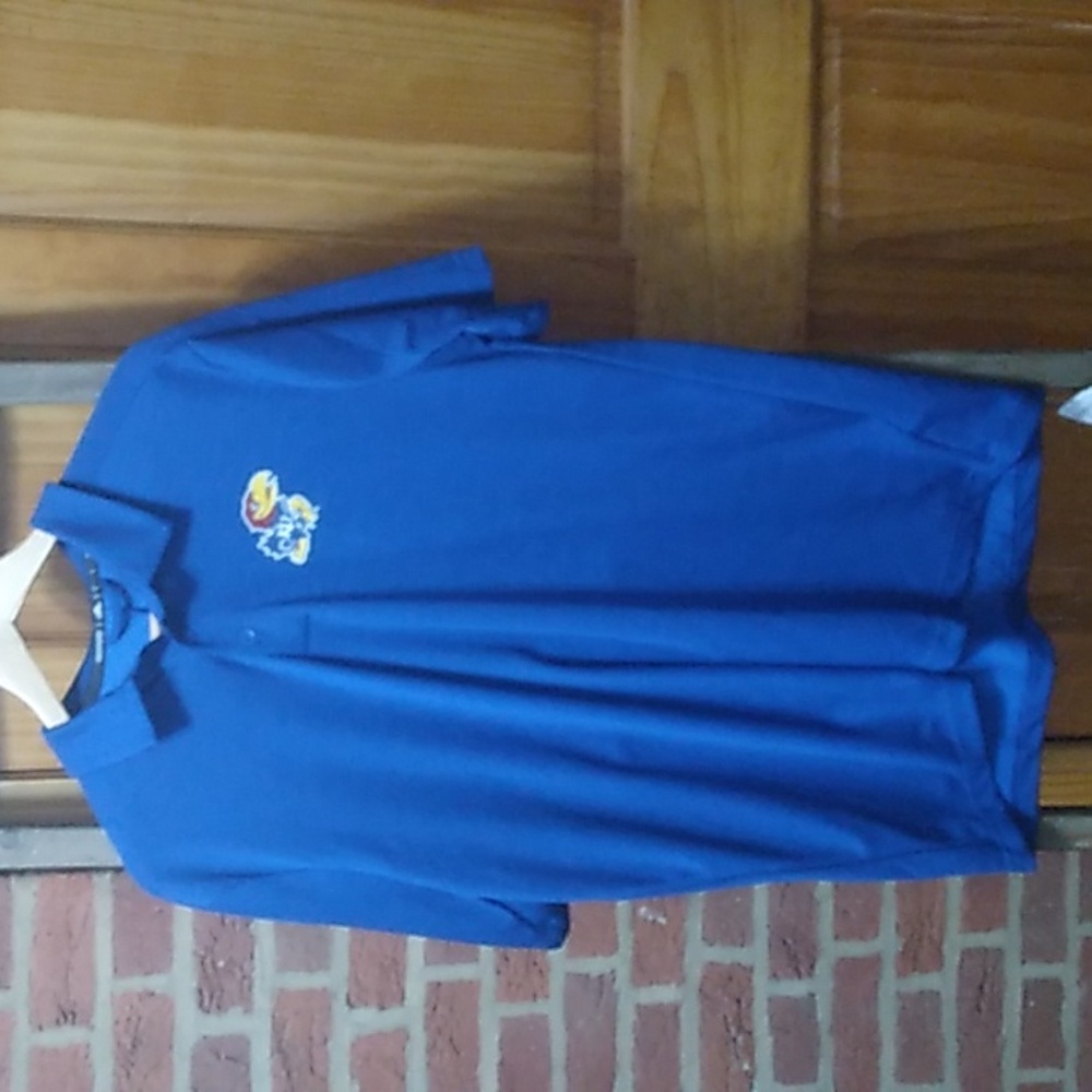 Men's Adidas Kansas Jayhawks Football Polo Shirt